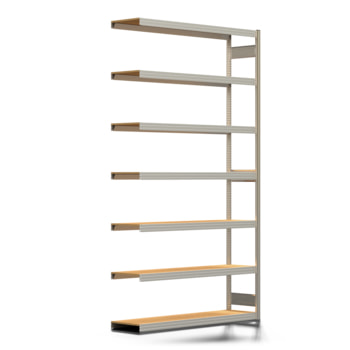 Fachbodenregal mit Tiefenriegel - 350 kg - 3.000 x 1.695 x 400 mm (HxBxT) - Anbauregal - verzinkt - 7 Holzböden - Lagerregal - Steckregal BERT Fachbodenregal mit Tiefenriegel - 350 kg - 3.000 x 1.695 x 400 mm (HxBxT) - Anbauregal - verzinkt - 7 Holzböden - Lagerregal - Steckregal BERT