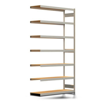 Fachbodenregal mit Tiefenriegel - 350 kg - 3.000 x 1.695 x 500 mm (HxBxT) - Anbauregal - verzinkt - 7 Holzböden - Lagerregal - Steckregal BERT Fachbodenregal mit Tiefenriegel - 350 kg - 3.000 x 1.695 x 500 mm (HxBxT) - Anbauregal - verzinkt - 7 Holzböden - Lagerregal - Steckregal BERT