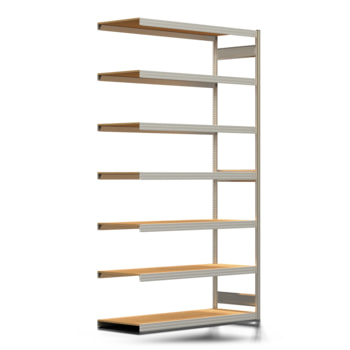 Fachbodenregal mit Tiefenriegel - 350 kg - 3.000 x 1.695 x 600 mm (HxBxT) - Anbauregal - verzinkt - 7 Holzböden - Lagerregal - Steckregal BERT Fachbodenregal mit Tiefenriegel - 350 kg - 3.000 x 1.695 x 600 mm (HxBxT) - Anbauregal - verzinkt - 7 Holzböden - Lagerregal - Steckregal BERT