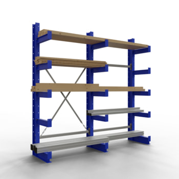 Einseitiges Kragarmregal, Schwerlastregal - 2.000 x 520 mm (HxT) - Feldbreite 1.000 mm - 500 kg 