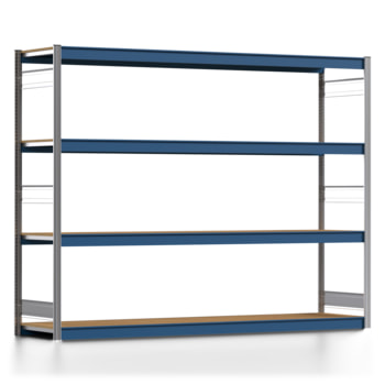 Weitspannregal EMIL - 2.000 x 2.570 x 600 mm (HxBxT) - Fachlast 400 kg - Holzböden - Lagerregal Weitspannregal EMIL - 2.000 x 2.570 x 600 mm (HxBxT) - Fachlast 400 kg - Holzböden - Lagerregal