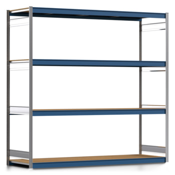 Weitspannregal EMIL - 2.500 x 2.570 x 800 mm (HxBxT) - Fachlast 400 kg - Holzböden - Lagerregal Weitspannregal EMIL - 2.500 x 2.570 x 800 mm (HxBxT) - Fachlast 400 kg - Holzböden - Lagerregal