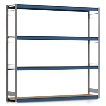 Weitspannregal EMIL - 2.500 x 2.570 x 500 mm (HxBxT) - Fachlast 400 kg - Holzböden - Lagerregal Weitspannregal EMIL - 2.500 x 2.570 x 500 mm (HxBxT) - Fachlast 400 kg - Holzböden - Lagerregal