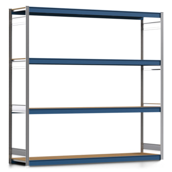Weitspannregal EMIL - 2.500 x 2.570 x 600 mm (HxBxT) - Fachlast 400 kg - Holzböden - Lagerregal Weitspannregal EMIL - 2.500 x 2.570 x 600 mm (HxBxT) - Fachlast 400 kg - Holzböden - Lagerregal