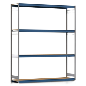 Weitspannregal EMIL - 3.000 x 2.570 x 600 mm (HxBxT) - Fachlast 400 kg - Holzböden - Lagerregal Weitspannregal EMIL - 3.000 x 2.570 x 600 mm (HxBxT) - Fachlast 400 kg - Holzböden - Lagerregal