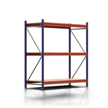 Weitspannregal EMMA - 2.000 x 1.850 x 800 mm (HxBxT) - Feldlast 7.500 kg - Holzböden - Schwerlastregal Weitspannregal EMMA - 2.000 x 1.850 x 800 mm (HxBxT) - Feldlast 7.500 kg - Holzböden - Schwerlastregal