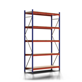 Weitspannregal EMMA - 3.000 x 1.850 x 600 mm (HxBxT) - Feldlast 7.500 kg - Holzböden - Schwerlastregal Weitspannregal EMMA - 3.000 x 1.850 x 600 mm (HxBxT) - Feldlast 7.500 kg - Holzböden - Schwerlastregal
