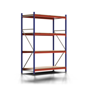 Weitspannregal EMMA - 2.500 x 1.850 x 800 mm (HxBxT) - Feldlast 7.500 kg - Holzböden - Schwerlastregal Weitspannregal EMMA - 2.500 x 1.850 x 800 mm (HxBxT) - Feldlast 7.500 kg - Holzböden - Schwerlastregal