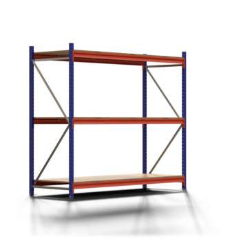 Weitspannregal EMMA - 2.000 x 2.250 x 800 mm (HxBxT) - Feldlast 7.500 kg - Holzböden - Schwerlastregal Weitspannregal EMMA - 2.000 x 2.250 x 800 mm (HxBxT) - Feldlast 7.500 kg - Holzböden - Schwerlastregal