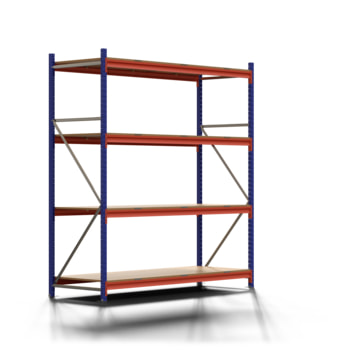 Weitspannregal EMMA - 2.500 x 2.250 x 800 mm (HxBxT) - Feldlast 7.500 kg - Holzböden - Schwerlastregal Weitspannregal EMMA - 2.500 x 2.250 x 800 mm (HxBxT) - Feldlast 7.500 kg - Holzböden - Schwerlastregal