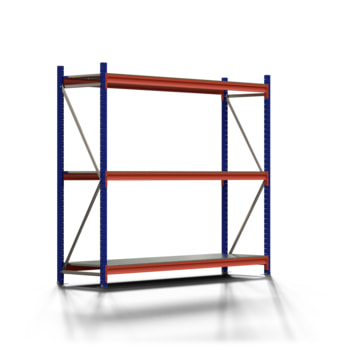 Weitspannregal EMMA - 2.000 x 2.250 x 600 mm (HxBxT) - Feldlast 7.500 kg - Stahlböden - Schwerlastregal Weitspannregal EMMA - 2.000 x 2.250 x 600 mm (HxBxT) - Feldlast 7.500 kg - Stahlböden - Schwerlastregal