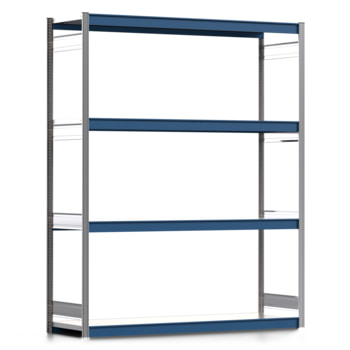 Weitspannregal EMIL - 2.500 x 2.010 x 600 mm (HxBxT) - Fachlast 400 kg - Stahlfachböden - Lagerregal Weitspannregal EMIL - 2.500 x 2.010 x 600 mm (HxBxT) - Fachlast 400 kg - Stahlfachböden - Lagerregal