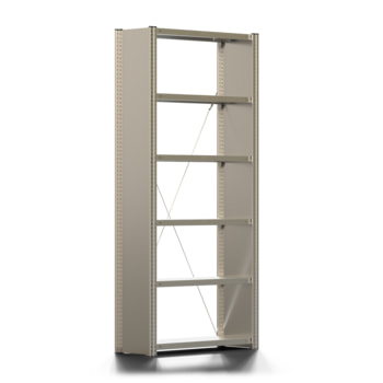 Büroregal - Aktenregal m. Seitenwand - Höhe 2.000 mm - 6 Böden 875 x 300 mm (BxT) - 150 kg Büroregal - Aktenregal m. Seitenwand - Höhe 2.000 mm - 6 Böden 875 x 300 mm (BxT) - 150 kg