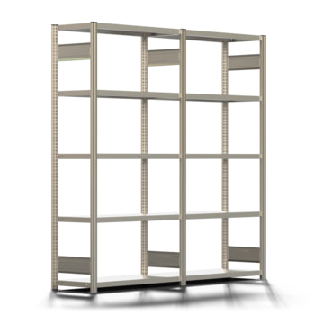 Fachbodenregal - Lagerregal - 150 kg - 2.000 x 2.066 x 400 mm (HxBxT) - beidseitig - 2 Felder - verzinkt - 10 Böden - Steckregal - BERT Fachbodenregal - Lagerregal - 150 kg - 2.000 x 2.066 x 400 mm (HxBxT) - beidseitig - 2 Felder - verzinkt - 10 Böden - Steckregal - BERT