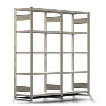 Fachbodenregal - Lagerregal - 150 kg - 2.000 x 2.066 x 500 mm (HxBxT) - beidseitig - 2 Felder - verzinkt - 10 Böden - Steckregal - BERT Fachbodenregal - Lagerregal - 150 kg - 2.000 x 2.066 x 500 mm (HxBxT) - beidseitig - 2 Felder - verzinkt - 10 Böden - Steckregal - BERT