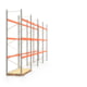 Palettenregal ARTUS - 4 Ebenen - Fachlast 2.100 kg - 4.500 x 11.225 x 1.100 mm (HxBxT) - 4 Felder - Schwerlastregal Palettenregal ARTUS - 4 Ebenen - Fachlast 2.100 kg - 4.500 x 11.225 x 1.100 mm (HxBxT) - 4 Felder - Schwerlastregal