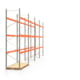 Palettenregal ARTUS - 4 Ebenen - Fachlast 3.000 kg - 4.500 x 11.225 x 1.100 mm (HxBxT) - 4 Felder - Schwerlastregal Palettenregal ARTUS - 4 Ebenen - Fachlast 3.000 kg - 4.500 x 11.225 x 1.100 mm (HxBxT) - 4 Felder - Schwerlastregal