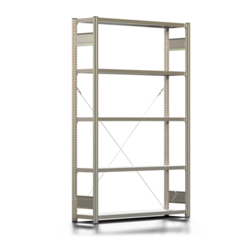 Fachbodenregal mit Tiefenriegel - 250 kg - 2.000 x 1.285 x 300 mm (HxBxT) - erweiterbar - Farbe wählbar - 5 Böden - Lagerregal - Steckregal BERT Fachbodenregal mit Tiefenriegel - 250 kg - 2.000 x 1.285 x 300 mm (HxBxT) - erweiterbar - Farbe wählbar - 5 Böden - Lagerregal - Steckregal BERT