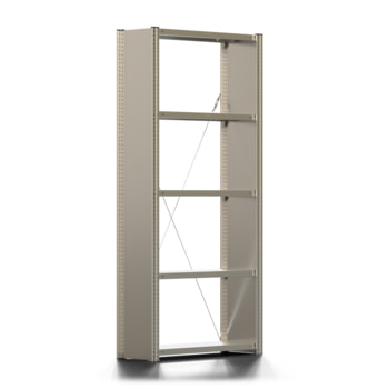 Fachbodenregal mit Seitenwand - 150 kg - 2.000 x 875 x 300 mm (HxBxT) - erweiterbar - verzinkt - 5 Böden - Lagerregal - Steckregal - BERT Fachbodenregal mit Seitenwand - 150 kg - 2.000 x 875 x 300 mm (HxBxT) - erweiterbar - verzinkt - 5 Böden - Lagerregal - Steckregal - BERT