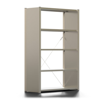 Fachbodenregal mit Seitenwand - 150 kg - 2.000 x 1.285 x 500 mm (HxBxT) - erweiterbar - verzinkt - 5 Böden - Lagerregal - Steckregal - BERT Fachbodenregal mit Seitenwand - 150 kg - 2.000 x 1.285 x 500 mm (HxBxT) - erweiterbar - verzinkt - 5 Böden - Lagerregal - Steckregal - BERT