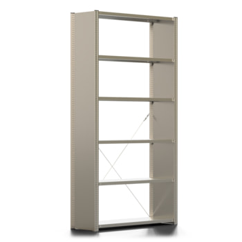 Fachbodenregal mit Seitenwand - 150 kg - 2.500 x 1.285 x 400 mm (HxBxT) - erweiterbar - verzinkt - 6 Böden - Lagerregal - Steckregal - BERT Fachbodenregal mit Seitenwand - 150 kg - 2.500 x 1.285 x 400 mm (HxBxT) - erweiterbar - verzinkt - 6 Böden - Lagerregal - Steckregal - BERT