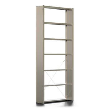 Fachbodenregal mit Seitenwand - 150 kg - 3.000 x 1.285 x 300 mm (HxBxT) - erweiterbar - verzinkt - 7 Böden - Lagerregal - Steckregal - BERT Fachbodenregal mit Seitenwand - 150 kg - 3.000 x 1.285 x 300 mm (HxBxT) - erweiterbar - verzinkt - 7 Böden - Lagerregal - Steckregal - BERT