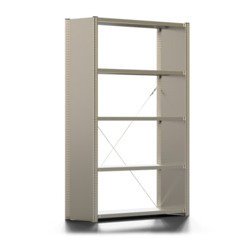 Fachbodenregal mit Seitenwand - 250 kg - 2.000 x 1.285 x 400 mm (HxBxT) - wählbar - 5 Böden - verzinkt - Lagerregal - Steckregal - BERT Fachbodenregal mit Seitenwand - 250 kg - 2.000 x 1.285 x 400 mm (HxBxT) - wählbar - 5 Böden - verzinkt - Lagerregal - Steckregal - BERT