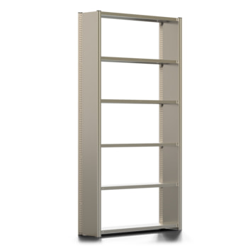 Fachbodenregal mit Seitenwand - 350 kg - 2.500 x 1.285 x 300 mm (HxBxT) - wählbar - 6 Böden - verzinkt - Lagerregal - Steckregal - BERT Fachbodenregal mit Seitenwand - 350 kg - 2.500 x 1.285 x 300 mm (HxBxT) - wählbar - 6 Böden - verzinkt - Lagerregal - Steckregal - BERT