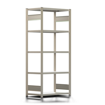 Fachbodenregal mit Tiefenriegel - 150 kg - 2.000 x 875 x 500 mm (HxBxT) - erweiterbar - 5 Böden - verzinkt - Lagerregal - Steckregal - BERT Fachbodenregal mit Tiefenriegel - 150 kg - 2.000 x 875 x 500 mm (HxBxT) - erweiterbar - 5 Böden - verzinkt - Lagerregal - Steckregal - BERT