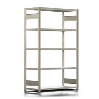 Fachbodenregal mit Tiefenriegel - 150 kg - 2.000 x 1.285 x 500 mm (HxBxT) - erweiterbar - 5 Böden - verzinkt - Lagerregal - Steckregal BERT Fachbodenregal mit Tiefenriegel - 150 kg - 2.000 x 1.285 x 500 mm (HxBxT) - erweiterbar - 5 Böden - verzinkt - Lagerregal - Steckregal BERT