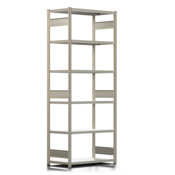Fachbodenregal mit Tiefenriegel - 150 kg - 2.500 x 1.005 x 500 mm (HxBxT) - erweiterbar - 6 Böden - verzinkt - Lagerregal - Steckregal BERT Fachbodenregal mit Tiefenriegel - 150 kg - 2.500 x 1.005 x 500 mm (HxBxT) - erweiterbar - 6 Böden - verzinkt - Lagerregal - Steckregal BERT