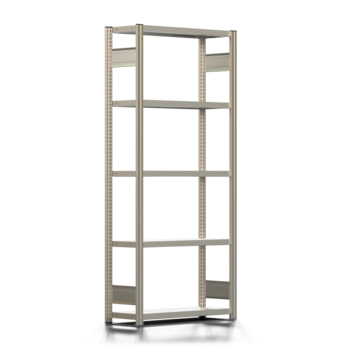Fachbodenregal mit Tiefenriegel - 250 kg - 2.000 x 875 x 300 mm (HxBxT) - erweiterbar - Längenriegel - 5 Böden - Steckregal BERT Fachbodenregal mit Tiefenriegel - 250 kg - 2.000 x 875 x 300 mm (HxBxT) - erweiterbar - Längenriegel - 5 Böden - Steckregal BERT