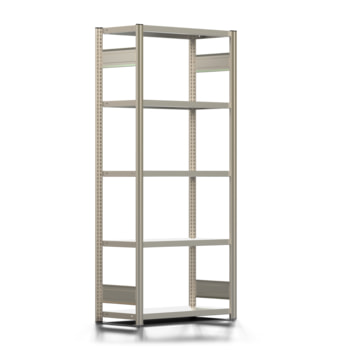 Fachbodenregal mit Tiefenriegel - 250 kg - 2.000 x 875 x 400 mm (HxBxT) - erweiterbar - Längenriegel - 5 Böden - Steckregal BERT Fachbodenregal mit Tiefenriegel - 250 kg - 2.000 x 875 x 400 mm (HxBxT) - erweiterbar - Längenriegel - 5 Böden - Steckregal BERT