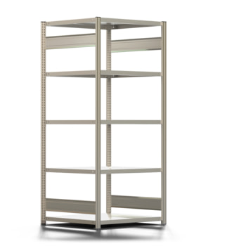 Fachbodenregal mit Tiefenriegel - 250 kg - 2.000 x 875 x 800 mm (HxBxT) - erweiterbar - Längenriegel - 5 Böden - Steckregal BERT Fachbodenregal mit Tiefenriegel - 250 kg - 2.000 x 875 x 800 mm (HxBxT) - erweiterbar - Längenriegel - 5 Böden - Steckregal BERT