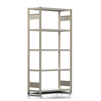Fachbodenregal mit Tiefenriegel - 250 kg - 2.000 x 1.005 x 400 mm (HxBxT) - erweiterbar - Längenriegel - 5 Böden - Steckregal BERT Fachbodenregal mit Tiefenriegel - 250 kg - 2.000 x 1.005 x 400 mm (HxBxT) - erweiterbar - Längenriegel - 5 Böden - Steckregal BERT