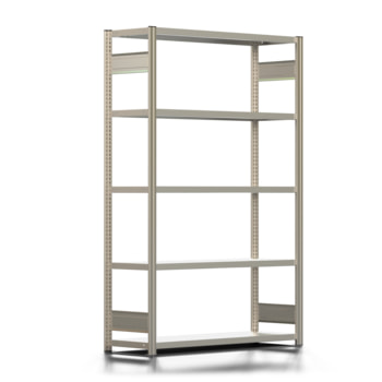 Fachbodenregal mit Tiefenriegel - 250 kg - 2.000 x 1.285 x 400 mm (HxBxT) - erweiterbar - Längenriegel - 5 Böden - Steckregal BERT Fachbodenregal mit Tiefenriegel - 250 kg - 2.000 x 1.285 x 400 mm (HxBxT) - erweiterbar - Längenriegel - 5 Böden - Steckregal BERT
