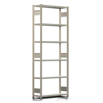 Fachbodenregal mit Tiefenriegel - 250 kg - 2.500 x 1.005 x 300 mm (HxBxT) - erweiterbar - Längenriegel - 6 Böden - Steckregal BERT Fachbodenregal mit Tiefenriegel - 250 kg - 2.500 x 1.005 x 300 mm (HxBxT) - erweiterbar - Längenriegel - 6 Böden - Steckregal BERT