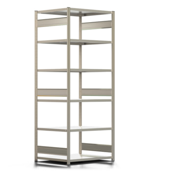 Fachbodenregal mit Tiefenriegel - 250 kg - 2.500 x 1.005 x 800 mm (HxBxT) - erweiterbar - Längenriegel - 6 Böden - Steckregal BERT Fachbodenregal mit Tiefenriegel - 250 kg - 2.500 x 1.005 x 800 mm (HxBxT) - erweiterbar - Längenriegel - 6 Böden - Steckregal BERT