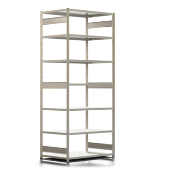 Fachbodenregal mit Tiefenriegel - 250 kg - 3.000 x 1.285 x 800 mm (HxBxT) - erweiterbar - Längenriegel - 7 Böden - Steckregal BERT Fachbodenregal mit Tiefenriegel - 250 kg - 3.000 x 1.285 x 800 mm (HxBxT) - erweiterbar - Längenriegel - 7 Böden - Steckregal BERT