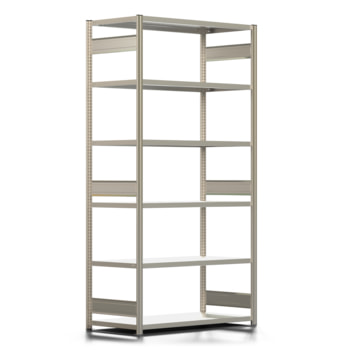 Fachbodenregal mit Tiefenriegel - 350 kg - 2.500 x 1.285 x 600 mm (HxBxT) - erweiterbar - Längenriegel - verzinkt - 6 Böden Steckregal BERT Fachbodenregal mit Tiefenriegel - 350 kg - 2.500 x 1.285 x 600 mm (HxBxT) - erweiterbar - Längenriegel - verzinkt - 6 Böden Steckregal BERT