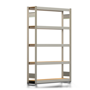 Fachbodenregal Tiefenriegel - 250 kg - 2.000 x 1.285 x 300 mm (HxBxT) - erweiterbar - Farbe wählbar - 5 Holzböden - Lagerregal - Steckregal BERT Fachbodenregal Tiefenriegel - 250 kg - 2.000 x 1.285 x 300 mm (HxBxT) - erweiterbar - Farbe wählbar - 5 Holzböden - Lagerregal - Steckregal BERT