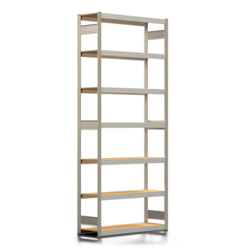 Fachbodenregal Tiefenriegel - 250 kg - 3.000 x 1.285 x 400 mm (HxBxT) - erweiterbar - Farbe wählbar - 7 Holzböden - Lagerregal - Steckregal BERT Fachbodenregal Tiefenriegel - 250 kg - 3.000 x 1.285 x 400 mm (HxBxT) - erweiterbar - Farbe wählbar - 7 Holzböden - Lagerregal - Steckregal BERT