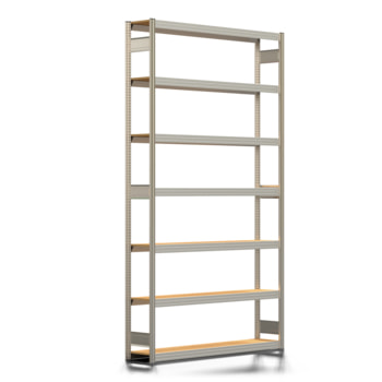 Fachbodenregal Tiefenriegel - 250 kg - 3.000 x 1.695 x 300 mm (HxBxT) - erweiterbar - Farbe wählbar - 7 Holzböden - Lagerregal - Steckregal BERT Fachbodenregal Tiefenriegel - 250 kg - 3.000 x 1.695 x 300 mm (HxBxT) - erweiterbar - Farbe wählbar - 7 Holzböden - Lagerregal - Steckregal BERT