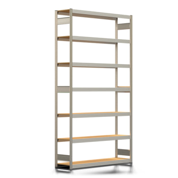Fachbodenregal Tiefenriegel - 250 kg - 3.000 x 1.695 x 400 mm (HxBxT) - erweiterbar - Farbe wählbar - 7 Holzböden - Lagerregal - Steckregal BERT Fachbodenregal Tiefenriegel - 250 kg - 3.000 x 1.695 x 400 mm (HxBxT) - erweiterbar - Farbe wählbar - 7 Holzböden - Lagerregal - Steckregal BERT