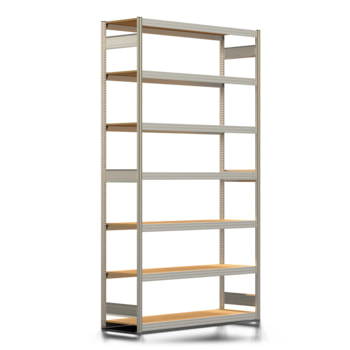 Fachbodenregal Tiefenriegel - 250 kg - 3.000 x 1.695 x 500 mm (HxBxT) - erweiterbar - Farbe wählbar - 7 Holzböden - Lagerregal - Steckregal BERT Fachbodenregal Tiefenriegel - 250 kg - 3.000 x 1.695 x 500 mm (HxBxT) - erweiterbar - Farbe wählbar - 7 Holzböden - Lagerregal - Steckregal BERT