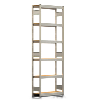 Fachbodenregal mit Tiefenriegel - 350 kg - 2.500 x 875 x 300 mm (HxBxT) - erweiterbar - verzinkt - 6 Holzböden - Lagerregal - Steckregal BERT Fachbodenregal mit Tiefenriegel - 350 kg - 2.500 x 875 x 300 mm (HxBxT) - erweiterbar - verzinkt - 6 Holzböden - Lagerregal - Steckregal BERT