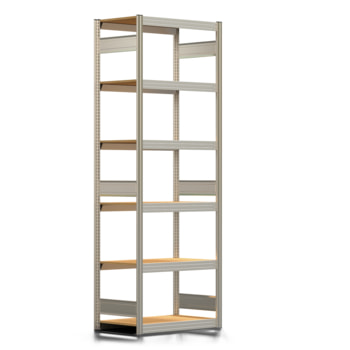 Fachbodenregal mit Tiefenriegel - 350 kg - 2.500 x 875 x 500 mm (HxBxT) - erweiterbar - verzinkt - 6 Holzböden - Lagerregal - Steckregal BERT Fachbodenregal mit Tiefenriegel - 350 kg - 2.500 x 875 x 500 mm (HxBxT) - erweiterbar - verzinkt - 6 Holzböden - Lagerregal - Steckregal BERT