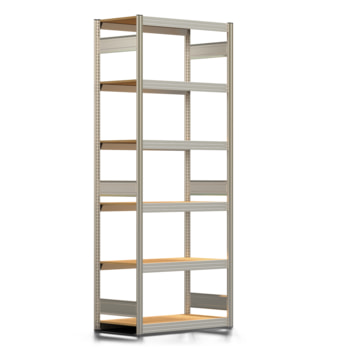 Fachbodenregal mit Tiefenriegel - 350 kg - 2.500 x 1.005 x 500 mm (HxBxT) - erweiterbar - verzinkt - 6 Holzböden - Lagerregal - Steckregal BERT Fachbodenregal mit Tiefenriegel - 350 kg - 2.500 x 1.005 x 500 mm (HxBxT) - erweiterbar - verzinkt - 6 Holzböden - Lagerregal - Steckregal BERT