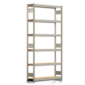 Fachbodenregal mit Tiefenriegel - 350 kg - 2.500 x 1.285 x 300 mm (HxBxT) - erweiterbar - verzinkt - 6 Holzböden - Lagerregal - Steckregal BERT Fachbodenregal mit Tiefenriegel - 350 kg - 2.500 x 1.285 x 300 mm (HxBxT) - erweiterbar - verzinkt - 6 Holzböden - Lagerregal - Steckregal BERT