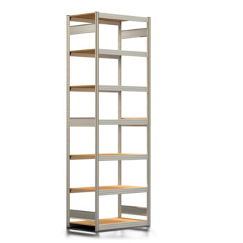 Fachbodenregal mit Tiefenriegel - 350 kg - 3.000 x 1.005 x 600 mm (HxBxT) - erweiterbar - verzinkt - 7 Holzböden - Lagerregal - Steckregal BERT Fachbodenregal mit Tiefenriegel - 350 kg - 3.000 x 1.005 x 600 mm (HxBxT) - erweiterbar - verzinkt - 7 Holzböden - Lagerregal - Steckregal BERT